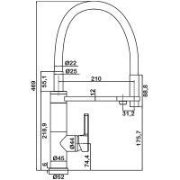 Смеситель для кухни Swedbe Selene Plus 8641 Нержавеющая сталь Белый — фото 3, Смесители для кухни