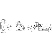 Унитаз Roca Dama Senso 346517000 подвесной без сиденья — фото 3, Подвесные унитазы