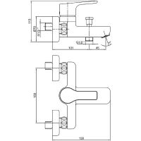 Смеситель для ванны E.C.A. Luna 102802450EX Золото — фото 2, Смеситель для ванны