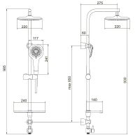 Душевая система Сантаком StOmega 1742 Хром — фото 2, Душевые стойки