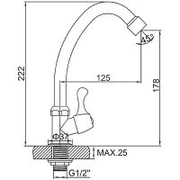 Кран для одного типа воды Ledeme 4395L Хром — фото 2, Краны