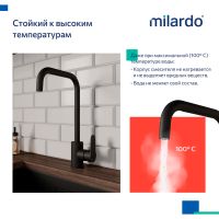 Смеситель для кухни Milardo Poli POLBLL0M05 Черный матовый — фото 5, Смесители для кухни