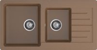 GRANFEST Мойка PRACTIK 980KL 2 чаши+крыло 980*510мм терракот арт.GF- арт-P-980KL терракот — фото 2, Кухонные мойки