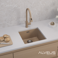 Мойка для кухни ALVEUS OMNI 10 GRANITAL BEIGE-G55 400x450x198 с сифоном 1145083 — фото 2, Кухонные мойки