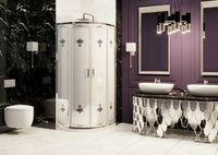 Товар: Душевой уголок Ambassador Royal 100x100 18015105 профиль Хром стекло белое с рисунком - фото 5 Душевой уголок Ambassador Royal 100x100 18015105 профиль Хром стекло белое с рисунком — фото 5, Душевые уголки четверть круга