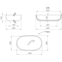 Раковина-чаша Salini Gloria 64 305 1102205M Белая матовая — фото 3, Раковины накладные