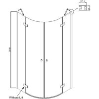 Душевой уголок Ambassador Diamond 100х100 12011102 профиль Хром стекло прозрачное — фото 11, Душевые уголки четверть круга
