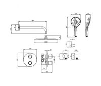 Душевая система Lemark Yeti LM7829С с термостатом Хром — фото 2, Встраиваемые душевые комплекты