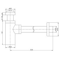 Сифон для раковины Raglo R600.20.05 Сатин — фото 2, Сифоны