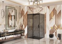 Душевой уголок Ambassador Benefit 130x80 19022202HBB-80HBB профиль Черный стекло тонированное — фото 8, Душевые уголки