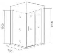 Товар: Душевая стенка Good Door Cofe SP-70-C-B 70 КФ00017 профиль Черный стекло прозрачное - фото 3 Душевая стенка Good Door Cofe SP-70-C-B 70 КФ00017 профиль Черный стекло прозрачное — фото 3, Боковые стенки