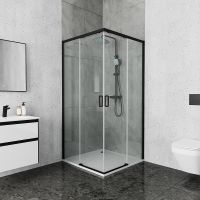 Душевой уголок Ambassador Queen 100х100 11011204Black профиль Черный стекло прозрачное — фото 3, Душевые уголки