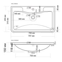 Раковина Madera Adel 80 4627173210249 Белая — фото 3, Раковины встраиваемые сверху