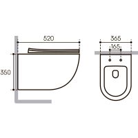 Унитаз Aqueduto Ovo Plus OVOT0240 подвесной Черный матовый с сиденьем Микролифт — фото 4, Подвесные унитазы