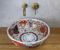 Раковина-чаша Bronze de Luxe Festival 40 2231 Красная с орнаментом — фото 3, Раковины накладные