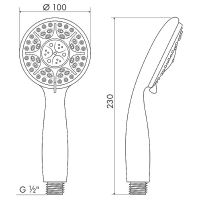 Товар: Ручной душ Melodia della vita Standard MKP20555BL Хром - фото 2 Ручной душ Melodia della vita Standard MKP20555BL Хром — фото 2, Лейки для душа