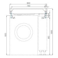 Раковина Aquaton Рейн 80 L 1A72113KRW210 на стиральную машину Графит — фото 6, Раковины на стиральную машину