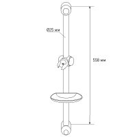 Душевая штанга Melodia della vita Standard Middle MKP20036BL Хром — фото 2, Штанги для душа