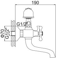 Смеситель для ванны Accoona H70 A6070 Хром — фото 2, Смеситель для ванны