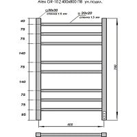 Электрический полотенцесушитель Grois Alex GR-102 40/80 П8 9005 U Черный матовый — фото 2, Электрические полотенцесушители