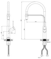 Товар: Смеситель д/кухни, гибкий излив ,белый, Gold, арт. K50GW - фото 2 Смеситель д/кухни, гибкий излив ,белый, Gold, арт. K50GW — фото 2, Смесители для кухни