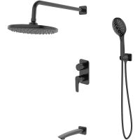 Душевая система Iddis Ray RAYBL03i68 Черная матовая — фото 1, Встраиваемые душевые комплекты