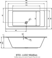 Товар: Акриловая ванна Riho Lugo 180х90 R B134014005 (BD6500500000000) без гидромассажа - фото 2 Акриловая ванна Riho Lugo 180х90 R B134014005 (BD6500500000000) без гидромассажа — фото 2, Ванны