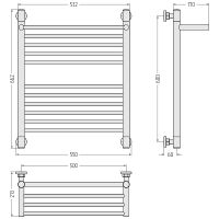 Водяной полотенцесушитель Сунержа Богема+ 600х500 12-0223-6050 с полкой Белый — фото 2, Водяные полотенцесушители