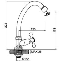 Кран для одного типа воды Ledeme H08 4108L Хром — фото 2, Краны