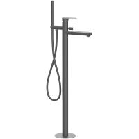 Смеситель для ванны Remer Infinity I08CFP Черный брашированный хром — фото 1, Смесители напольные