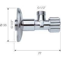 Товар: Запорный вентиль Remer 1171212 Хром - фото 2 Запорный вентиль Remer 1171212 Хром — фото 2, Комплектующие для туалета