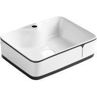 Раковина-чаша Point Аврора 49 PN43103WB Белая с чёрным — фото 1, Раковины