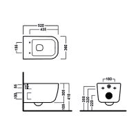 Товар: Унитаз Hatria Bianca Y3AK01 подвесной без сиденья - фото 4 Унитаз Hatria Bianca Y3AK01 подвесной без сиденья — фото 4, Подвесные унитазы
