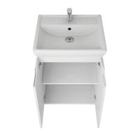 Товар: Тумба Q PLUS (D), 55 см, подвесная/напольная, 2 дверцы, с опорами, белый глянец - фото 11 Тумба Q PLUS (D), 55 см, подвесная/напольная, 2 дверцы, с опорами, белый глянец — фото 11, Тумбы под раковину