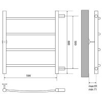 Водяной полотенцесушитель Melodia della vita Classica 50x60x1 П4 MTRCA5060bk Черный — фото 2, Водяные полотенцесушители