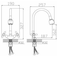 Смеситель для кухни D-Lin D153810-1T Хром Черный — фото 2, Смесители для кухни