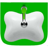 Раковина Laufen Flora Kids 45 8.1503.1.072.104.1 Белая Зеленая — фото 4, Раковины подвесные