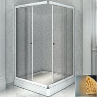 Душевой уголок Radomir 100x110 L 1-03-1-1-0-1231 с поддоном профиль Белый стекло матовое — фото 1, Душевые уголки