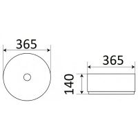 Раковина-чаша CeramaLux 37 C1055 Бело-золотая — фото 2, Раковины