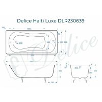 Чугунная ванна Delice Haiti Luxe 180x80 DLR230639 без отверстий под ручки и антискользящего покрытия — фото 2, Чугунные ванны