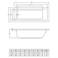 Акриловая ванна C-Bath Semela 170x75 CBQ014001 без гидромассажа — фото 5, Акриловые ванны