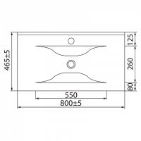 Раковина Iddis 80 0138000i28 Белая — фото 2, Раковины встраиваемые сверху