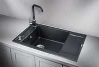 Товар: Granula-7806, ШВАРЦ (чёрный металлик), кухонная мойка, кварц - фото 2 Granula-7806, ШВАРЦ (чёрный металлик), кухонная мойка, кварц — фото 2, Кухонные мойки