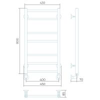 Водяной полотенцесушитель Larusso Имидж П7 400x800 4670078535726 Хром — фото 2, Водяные полотенцесушители