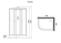 Душевая кабина Niagara Eco E120/80/26R/TN (120х80х215) средний поддон(26см),стекло тонированное,4 ме — фото 4, Душевые кабины