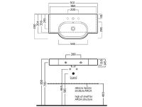 Товар: Раковина Hatria Area 91 YXA001 Белая - фото 2 Раковина Hatria Area 91 YXA001 Белая — фото 2, Раковины