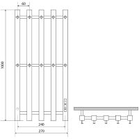 Электрический полотенцесушитель Melodia della vita Etude Electro Ferrum 100х27 П5 MTREEF10027wt Белы — фото 2, Электрические полотенцесушители