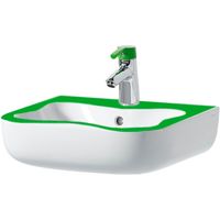 Раковина Laufen Flora Kids 45 8.1503.1.072.104.1 Белая Зеленая — фото 1, Раковины