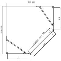 Душевой уголок Ambassador Diamond 90х90 12011111L профиль Хром стекло прозрачное — фото 12, Душевые уголки трапеция