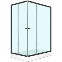 Душевой уголок Melodia della vita Cube 120x80 MCNCB12080MBk профиль Черный стекло матовое — фото 1, Прямоугольные душевые уголки